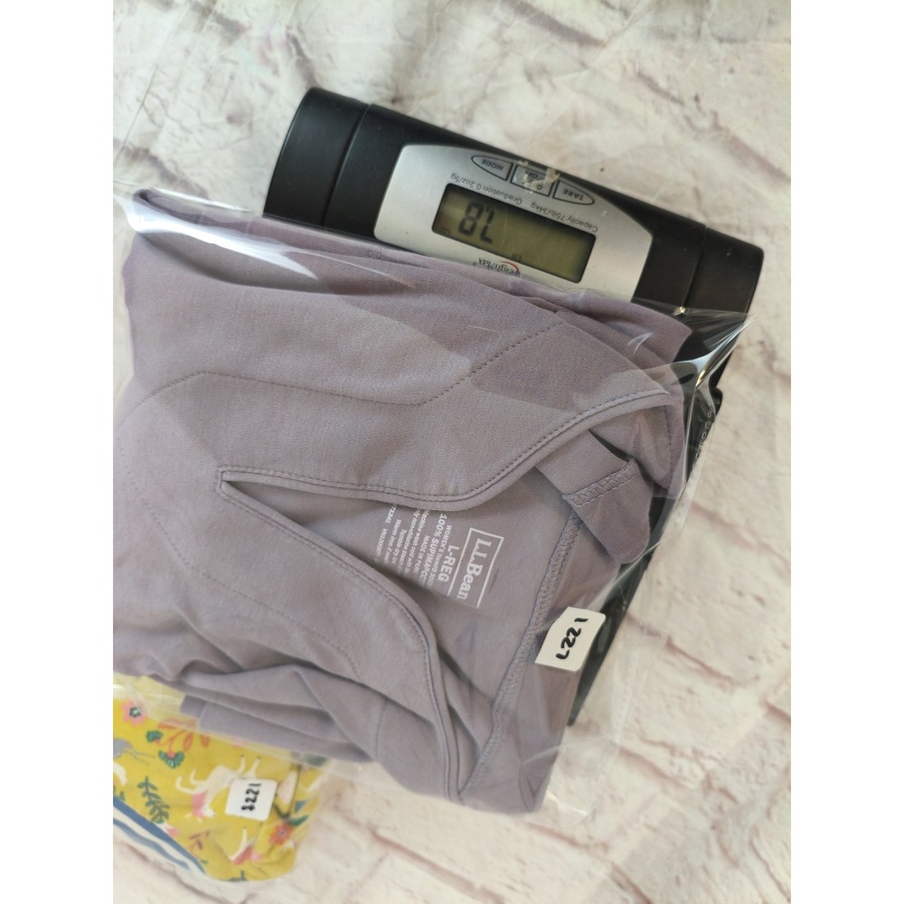 LL Bean Women's Split Neck 100% Supima Cotton Lavender Top Size L 3/4 sleeve - Picture 6 of 6